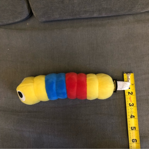 Slither.io 8" Plush Worm Stuffed Animal Yellow Red and Blue Stuffie Bendable - Picture 6 of 6